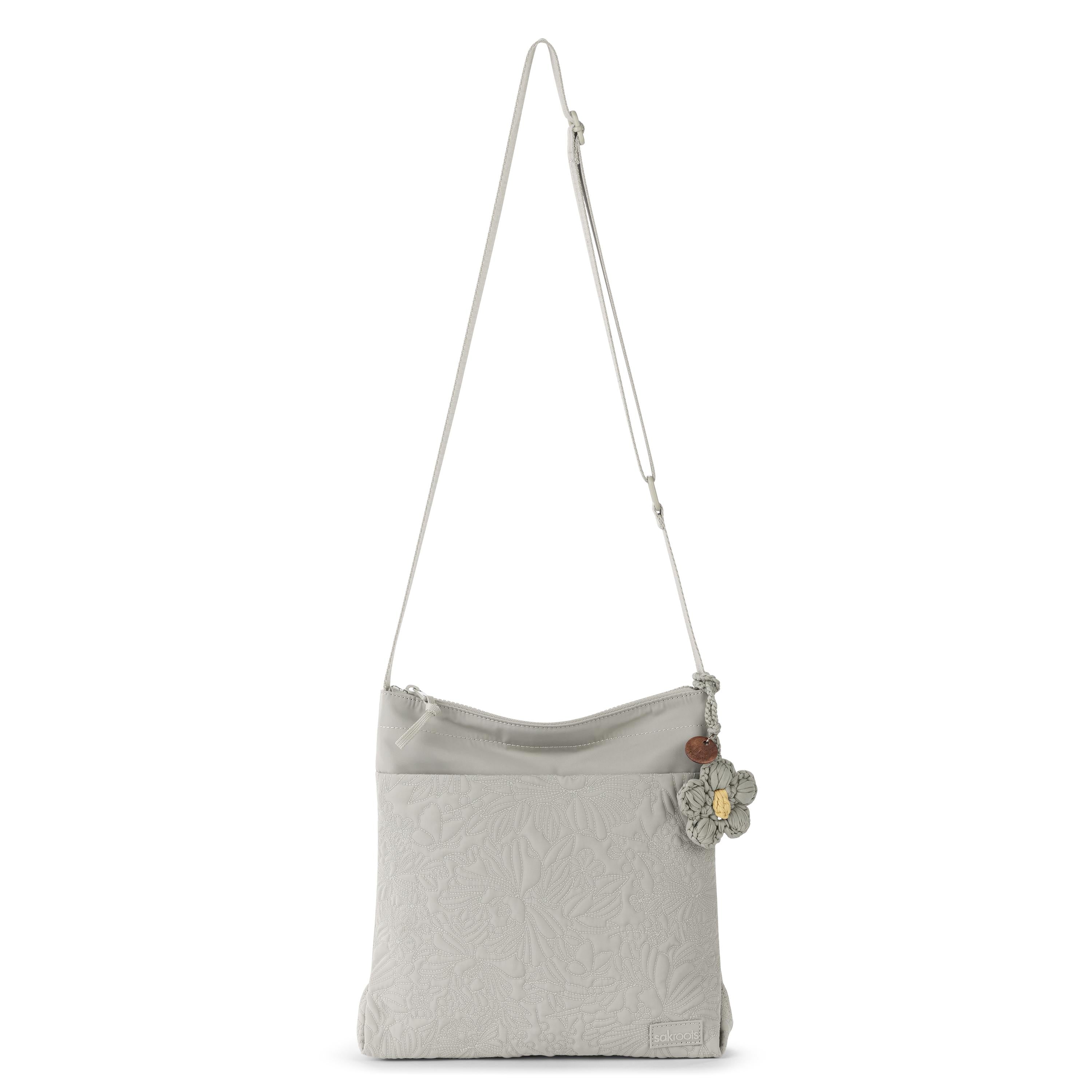 Sakroots Banyan Basic Crossbody - EcoTwill - Pebble Flower Blossom Quilted