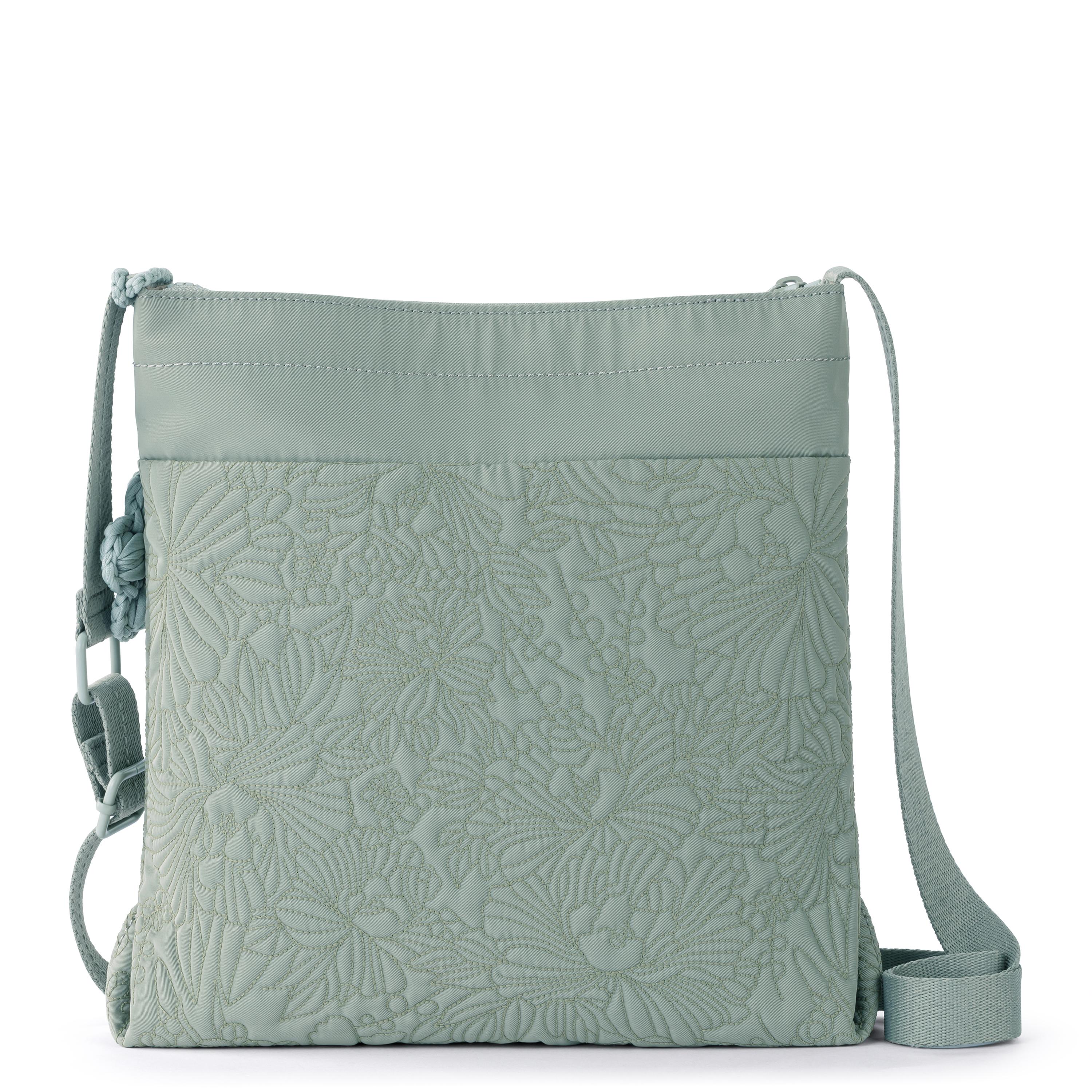 Sakroots Banyan Basic Crossbody - EcoTwill - Sage Flower Blossom Quilted
