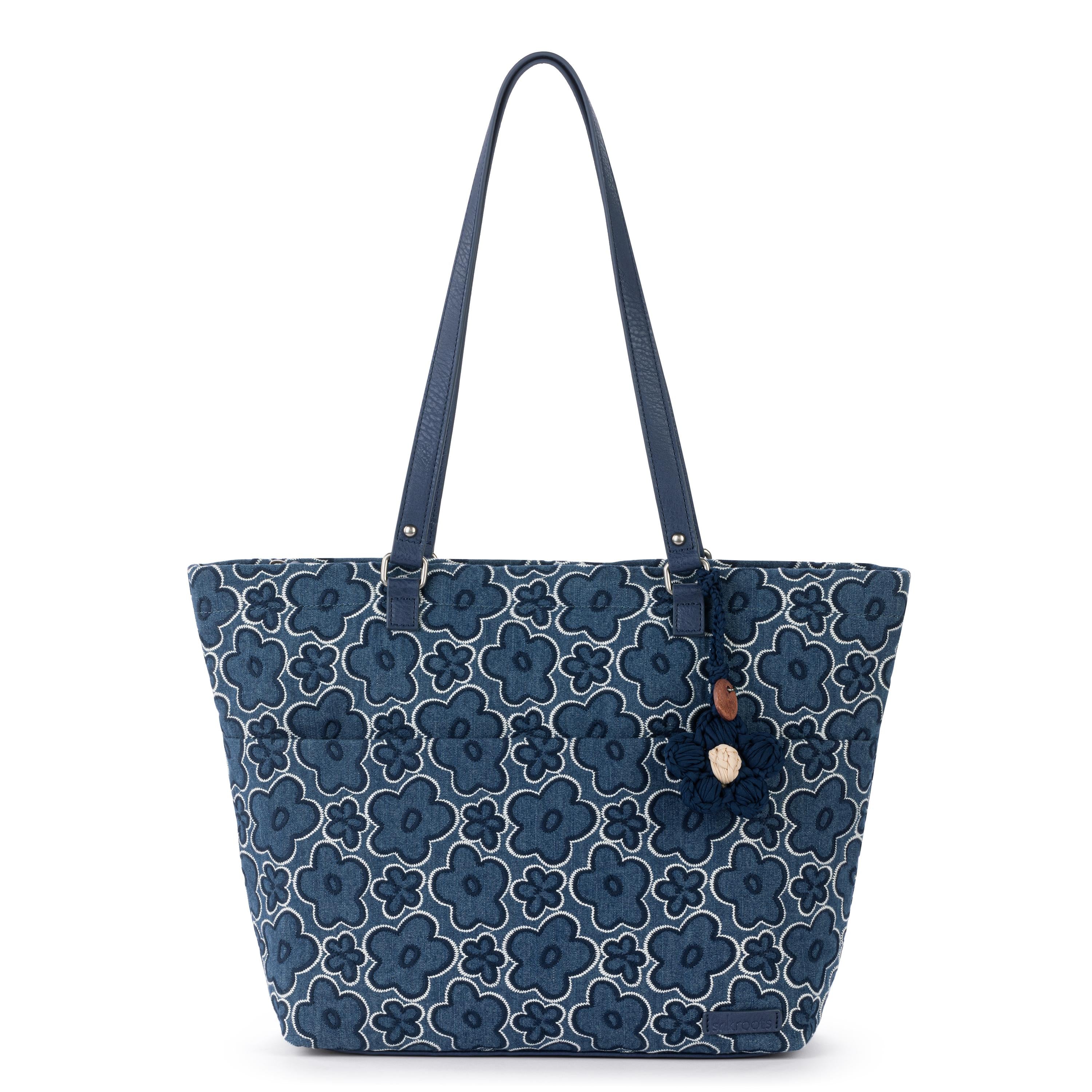 Banyan Shoulder Tote Bag in Denim Retro Flower Denim – The Sak