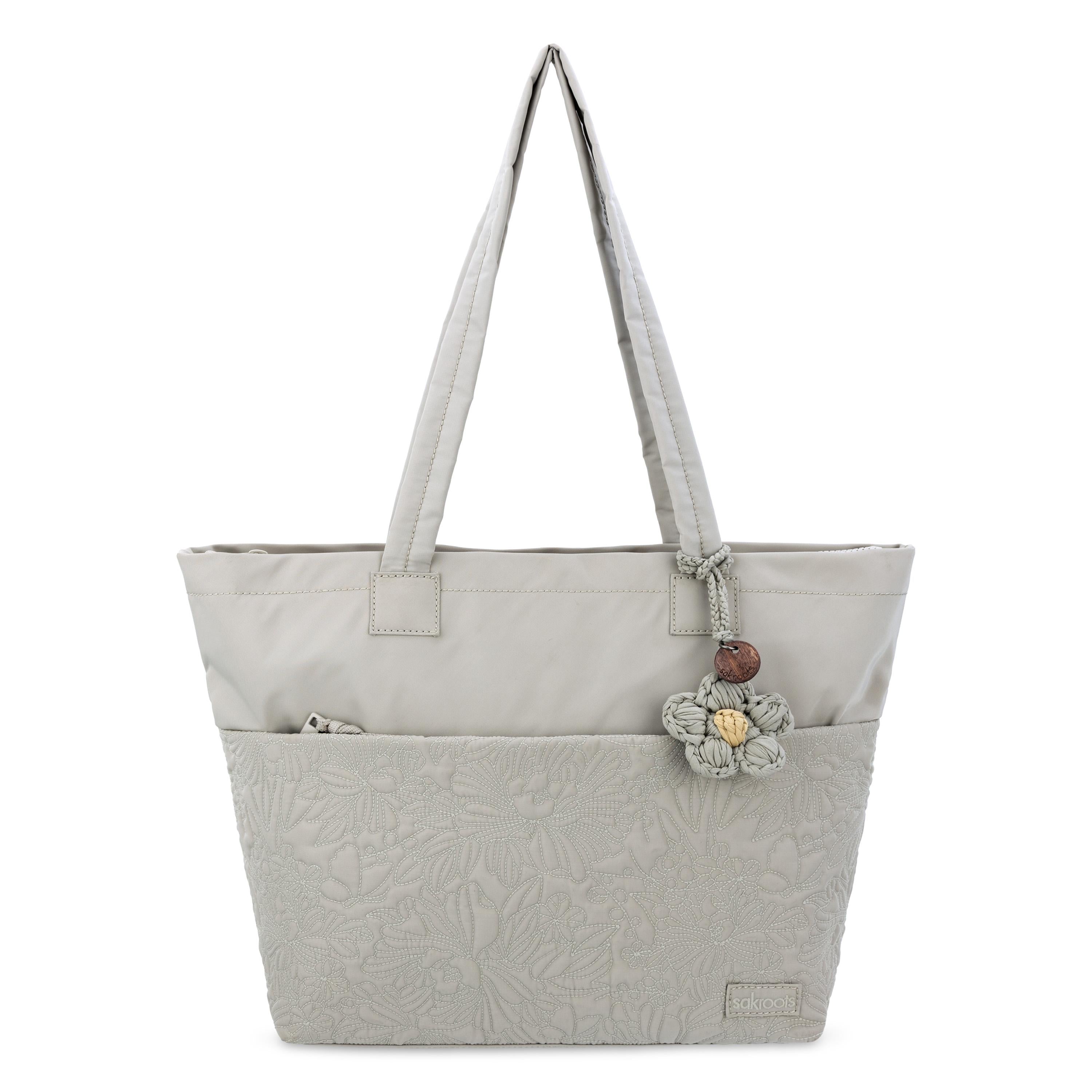 Banyan Shoulder Tote - EcoTwill - Pebble Flower Blossom Quilted