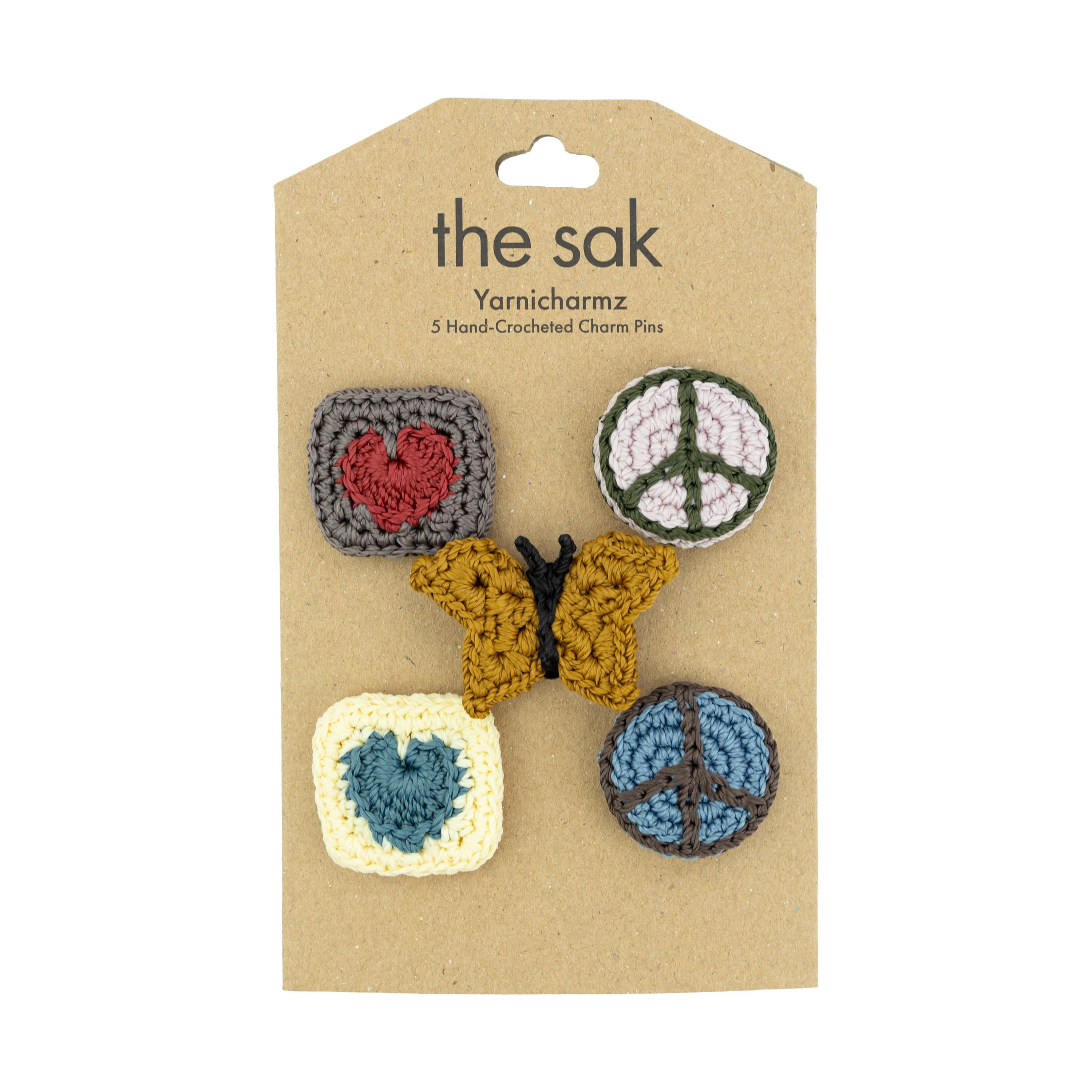 The Sak Yarnicharmz 5 Pack - Hand Crochet - Peace And Love