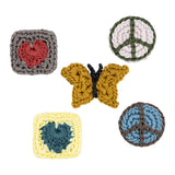 The Sak Yarnicharmz 5 Pack - Hand Crochet - Peace And Love