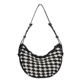 The Sak Tess Shoulder Bag - Hand Crochet - Black Ecru Shell