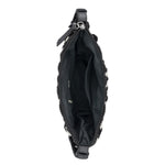The Sak Tess Shoulder Bag - Hand Crochet - Black Ecru Shell