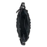 The Sak Tess Shoulder Bag - Hand Crochet - Black Ecru Shell