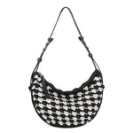 The Sak Tess Shoulder Bag - Hand Crochet - Black Ecru Shell