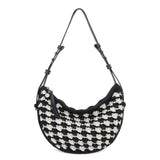 The Sak Tess Shoulder Bag - Hand Crochet - Black Ecru Shell