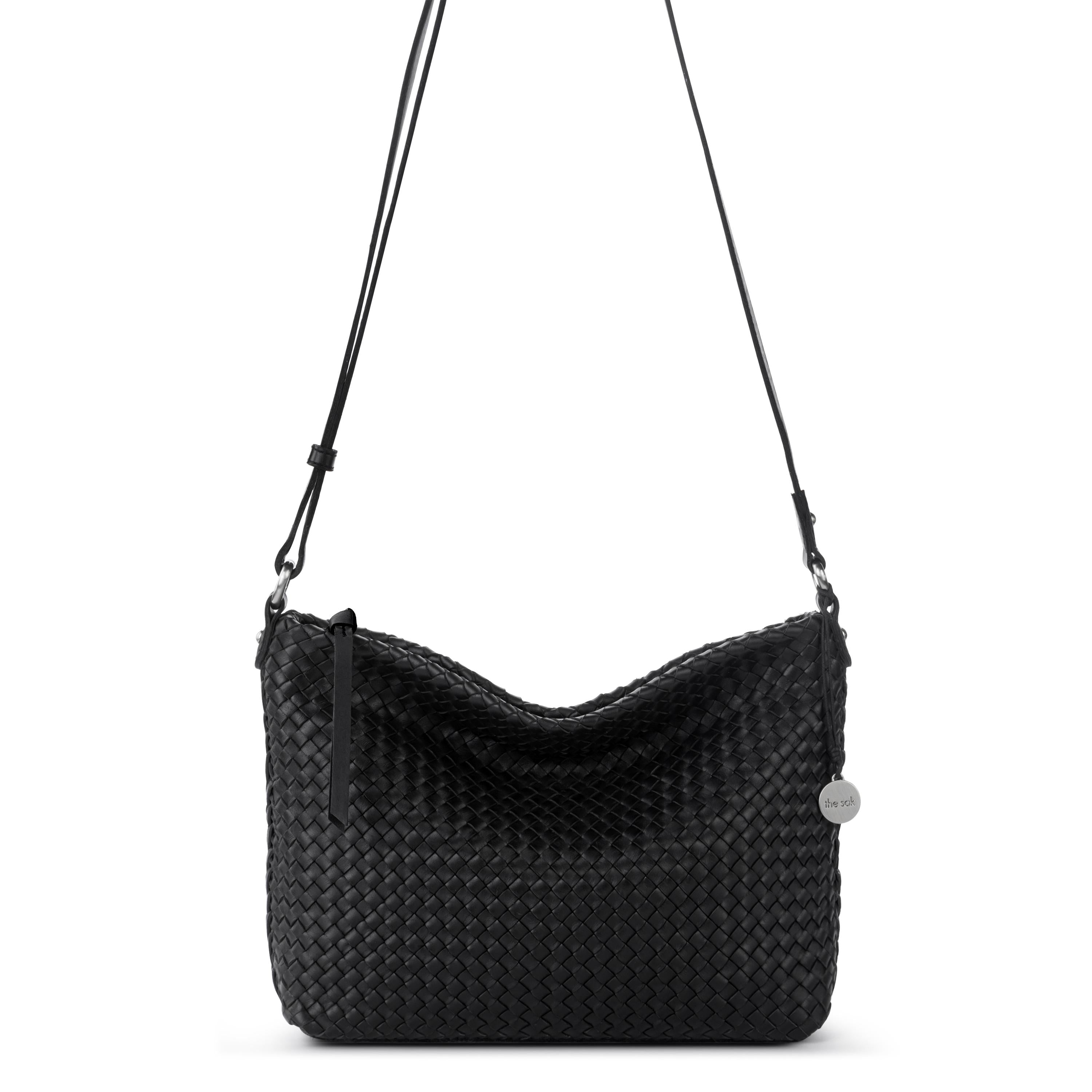 Melrose Crossbody - Leather - Black Woven – The Sak