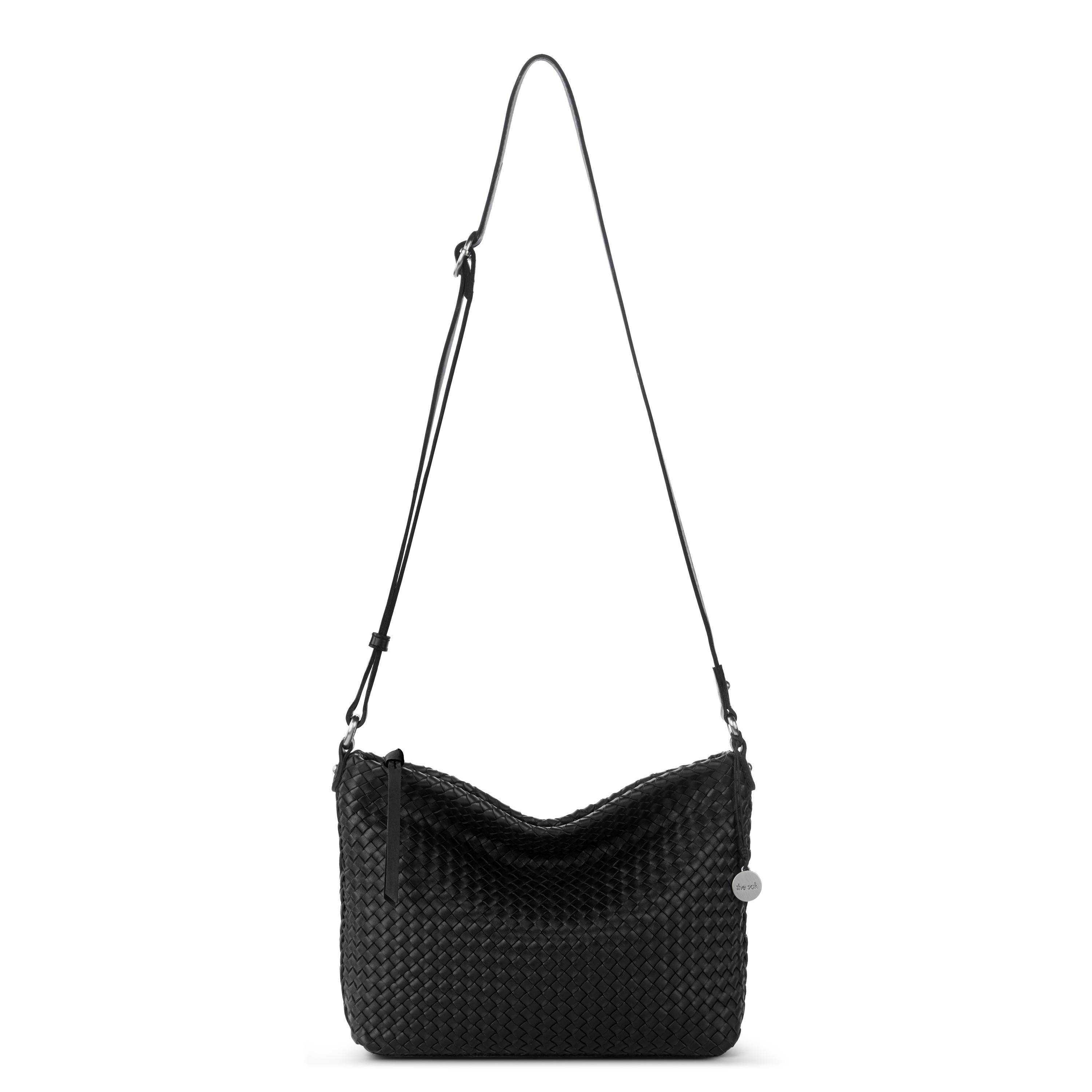 Melrose Crossbody - Leather - Black Woven – The Sak