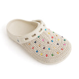 The Sak Bolo Eva Clog - Hand Crochet - Ecru Multi Beads