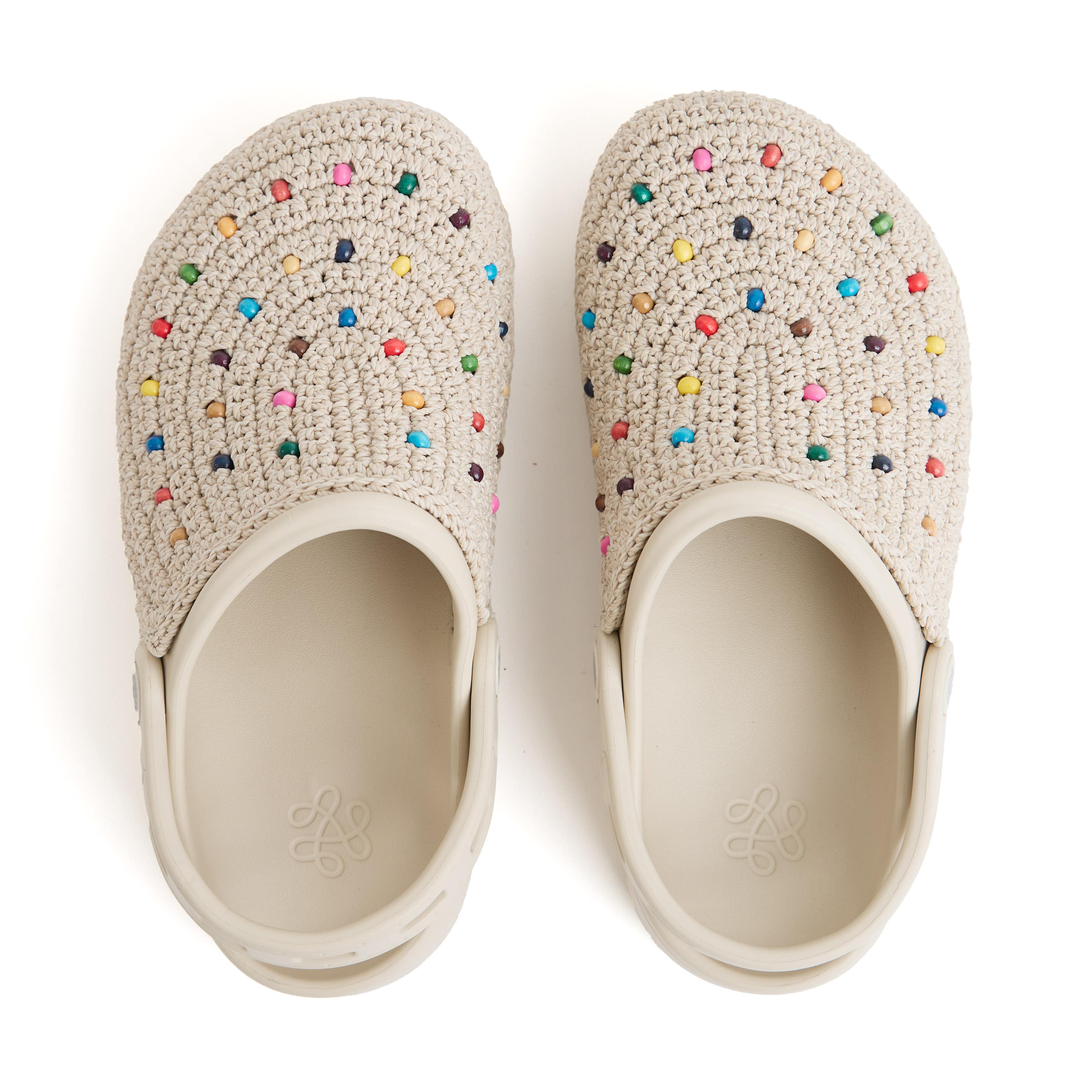 The Sak Bolo Eva Clog - Hand Crochet - Ecru Multi Beads