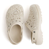 The Sak Bolo Eva Clog - Hand Crochet - Natural Medallion
