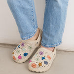 The Sak Bolo Eva Clog - Hand Crochet - Natural Multi Flowers