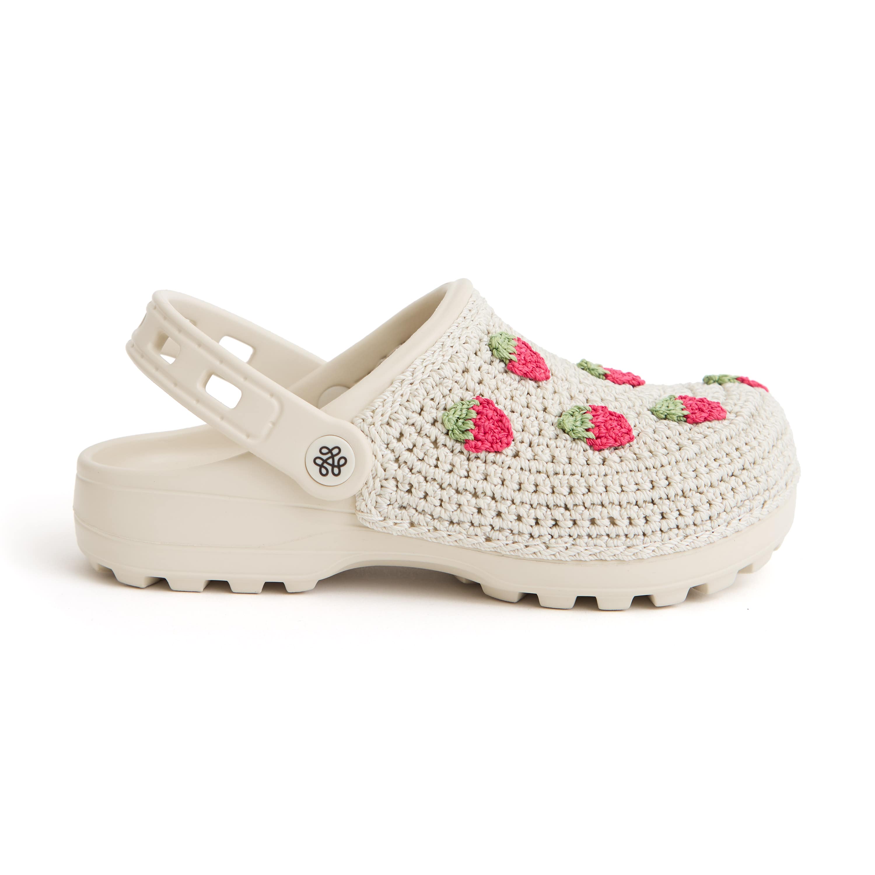 The Sak Bolo Eva Clog - Hand Crochet - Natural Strawberries