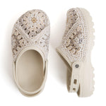 The Sak Bolo Eva Clog - Hand Crochet - Sand Patch
