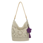 The Sak Yarnicharmz Dangle - Hand Crochet - Aubergine Flower