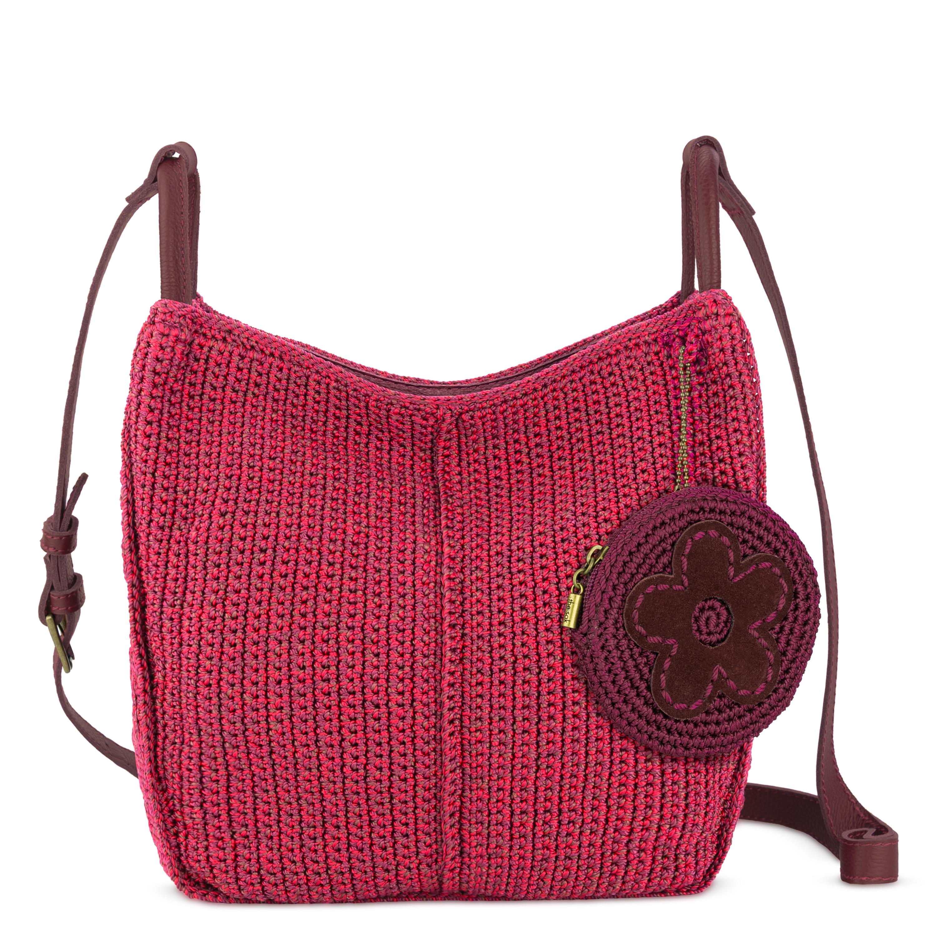 The Sak Los Feliz Crossbody - Hand Crochet - Black Cherry Static