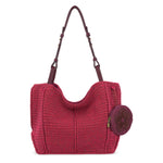 The Sak Los Feliz Medium Tote - Hand Crochet - Black Cherry Static