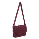 The Sak Marlow Flap Shoulder Bag - Hand Crochet - Black Cherry Shell