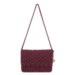The Sak Marlow Flap Shoulder Bag - Hand Crochet - Black Cherry Shell