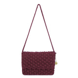 The Sak Marlow Flap Shoulder Bag - Hand Crochet - Black Cherry Shell