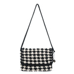 The Sak Marlow Flap Shoulder Bag - Hand Crochet - Black Ecru Shell
