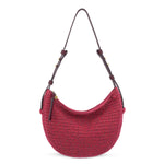 The Sak Tess Shoulder Bag - Hand Crochet - Black Cherry Static