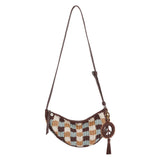The Sak Tess Sling - Hand Crochet - Acorn Check