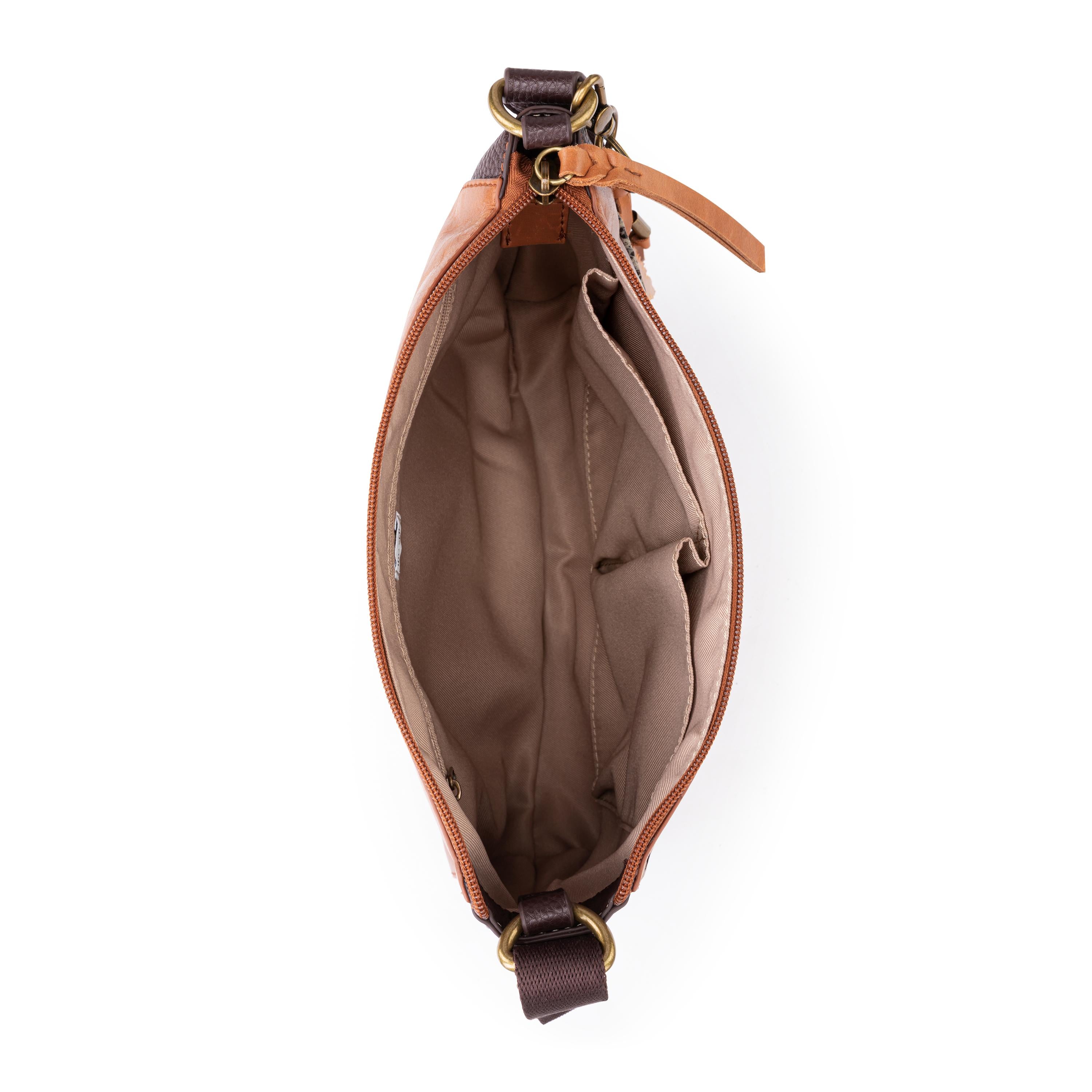 The Sak Alameda Crossbody - Leather - Tobacco Snake Block