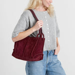 The Sak Los Feliz Satchel - Leather - Black Cherry Suede