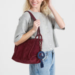 The Sak Los Feliz Satchel - Leather - Black Cherry Suede