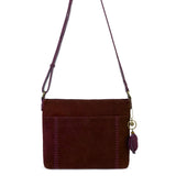The Sak Melrose Crossbody - Leather - Black Cherry Suede Heart