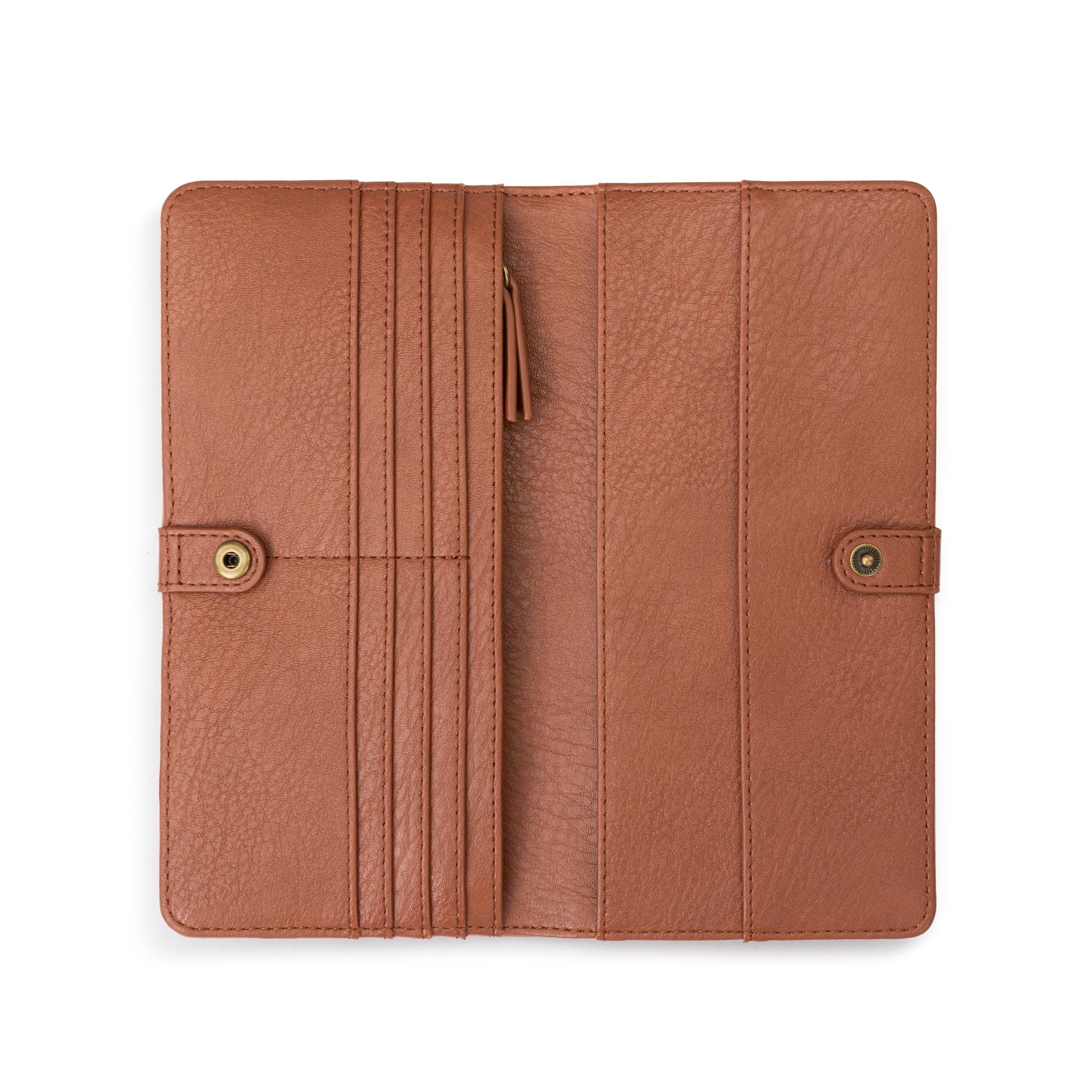 The Sak Mira Large Wallet - Leather - Tobacco Floral Embossed
