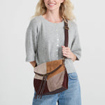 The Sak Silverlake Flap Crossbody - Leather - Mahogany Suede Block