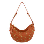The Sak Tess Shoulder Bag - Leather - Persimmon Suede Gold Stud