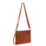 The Sak Vita Convertible Wristlet - Leather - Persimmon Suede Gold Stud