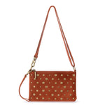 The Sak Vita Convertible Wristlet - Leather - Persimmon Suede Gold Stud