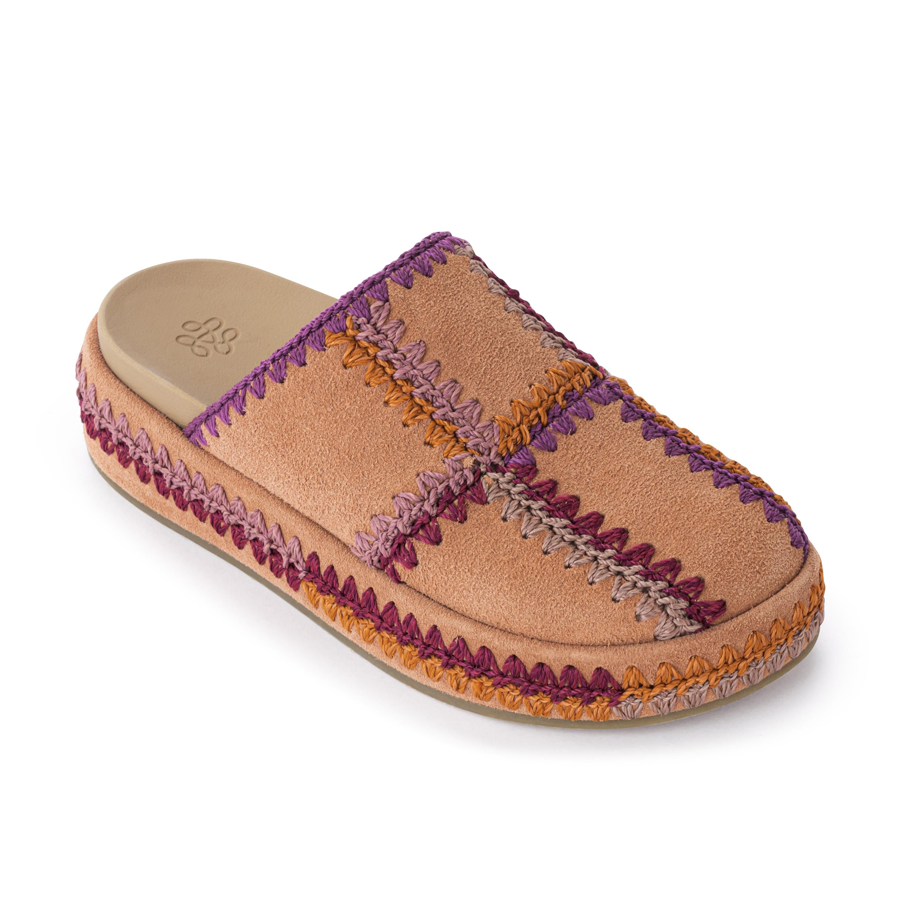 The Sak Bryn Platform Clog - Leather - Harvest Suede Patch