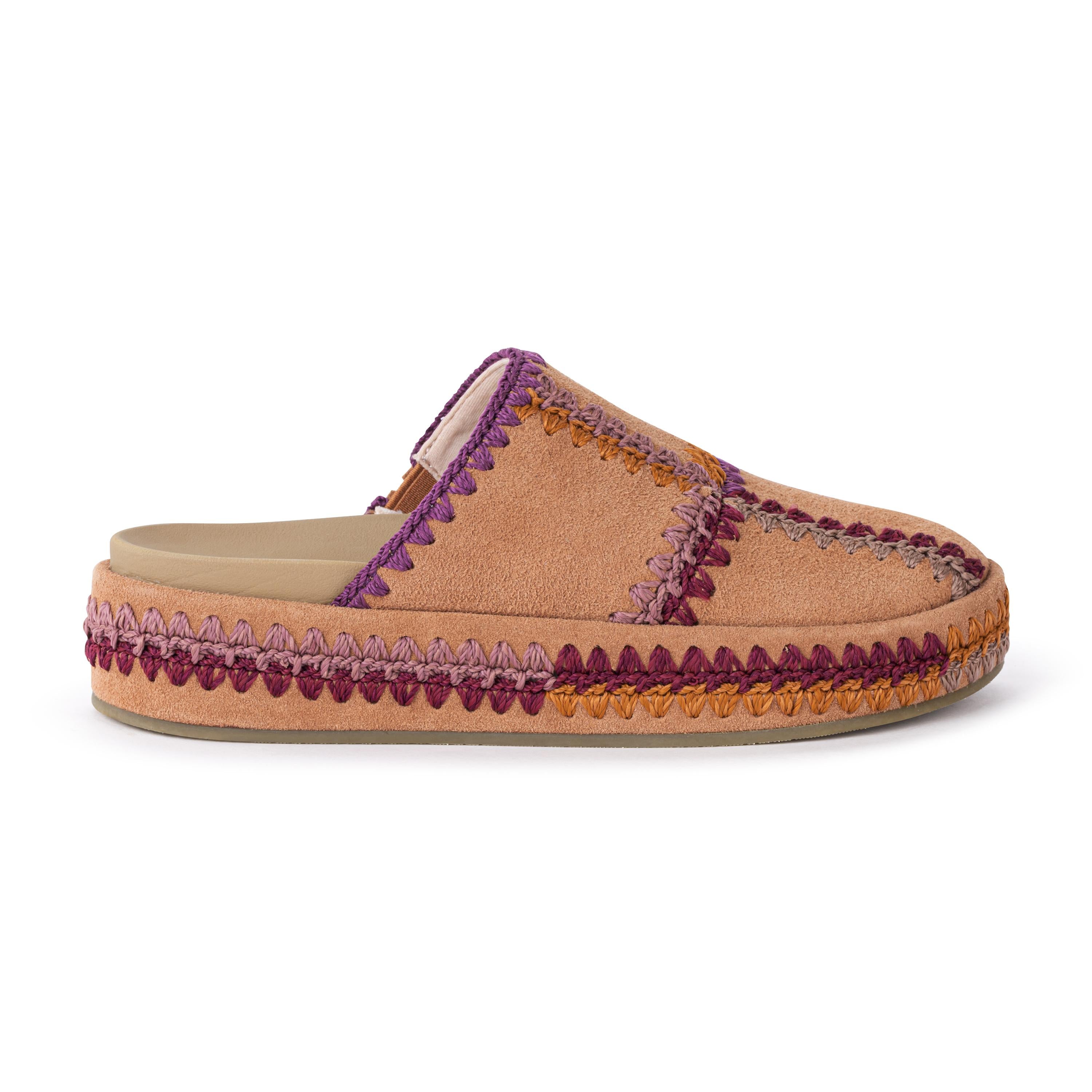 The Sak Bryn Platform Clog - Leather - Harvest Suede Patch