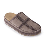 The Sak Bryn Platform Clog - Leather - Mushroom Suede Patch