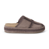 The Sak Bryn Platform Clog - Leather - Mushroom Suede Patch