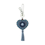 The Sak Yarnicharmz Dangle - Hand Crochet - Maritime Patch Heart
