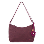 Sakroots Banyan Hobo - EcoTwill - Black Cherry Flower Blossom Quilted