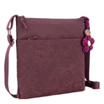 Sakroots Banyan Basic Crossbody - EcoTwill - Black Cherry Flower Blossom Quilted
