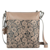 Sakroots Banyan Basic Crossbody - Vegan Leather - Mushroom In Bloom Embossed