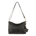Sakroots Lumi Crossbody - EcoTwill - Black Floral Embossed