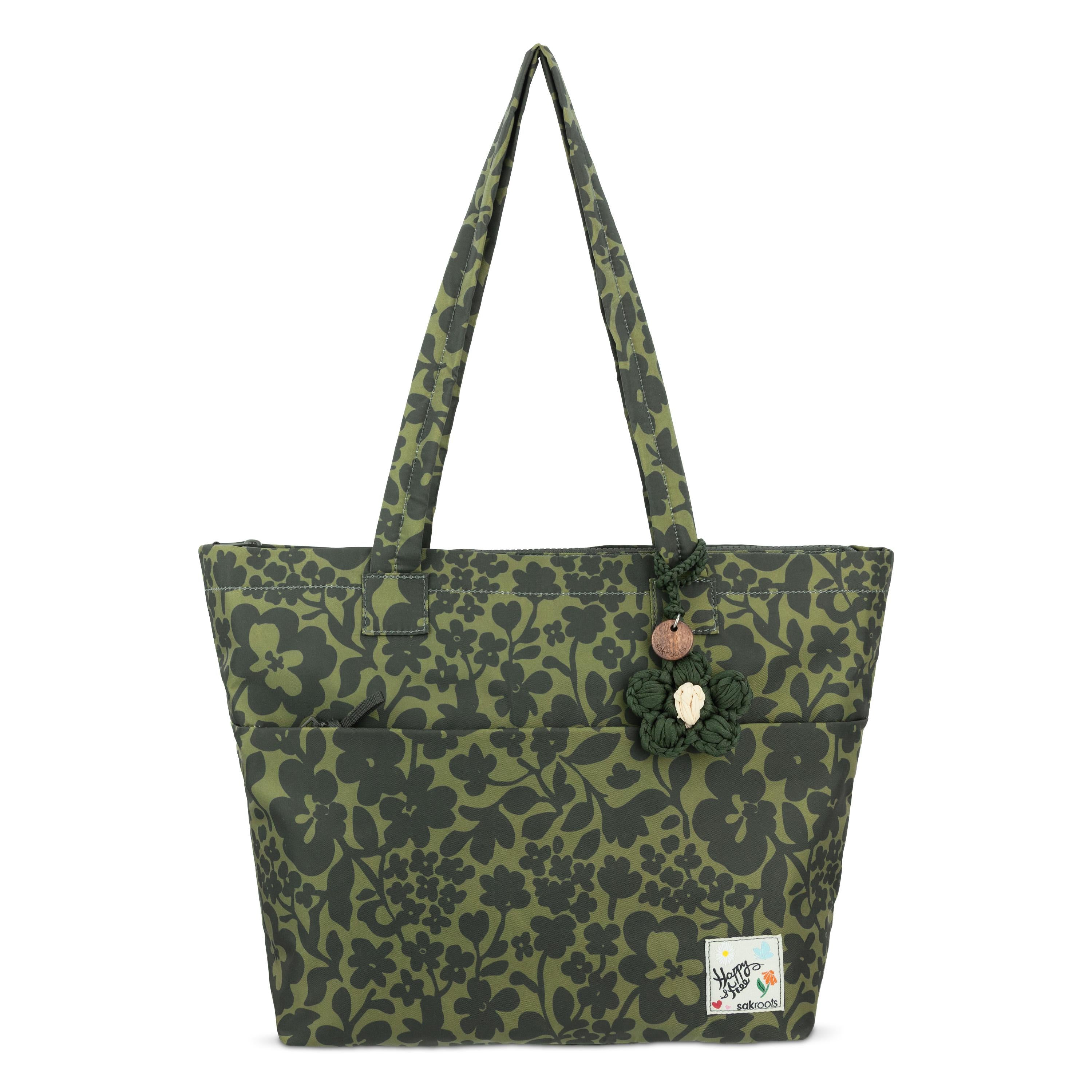 Sakroots Banyan Shoulder Tote - EcoTwill - Olive Shadow Floral