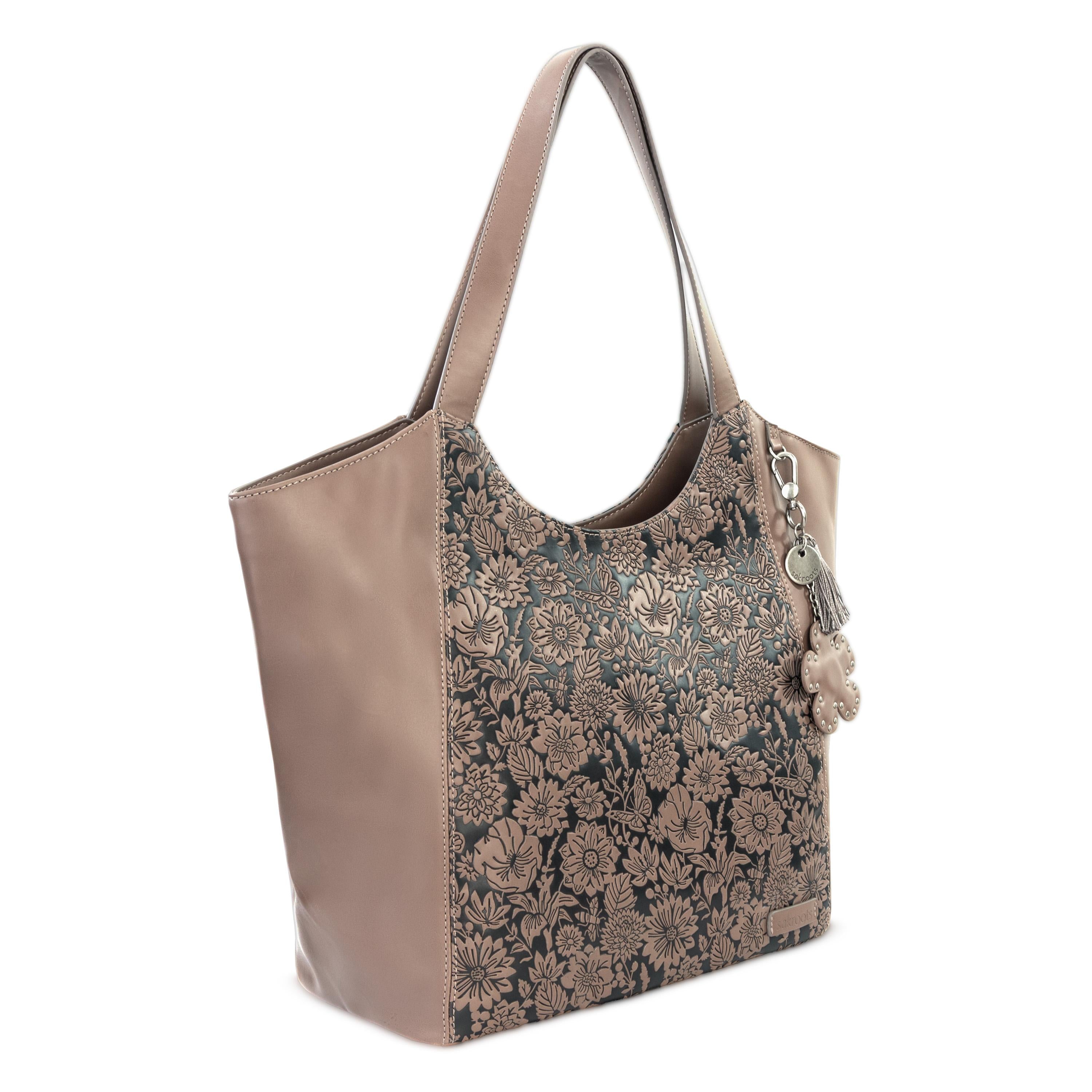 Sakroots Roma Large Tote - Vegan Leather - Mushroom In Bloom Embossed