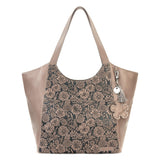 Sakroots Roma Large Tote - Vegan Leather - Mushroom In Bloom Embossed