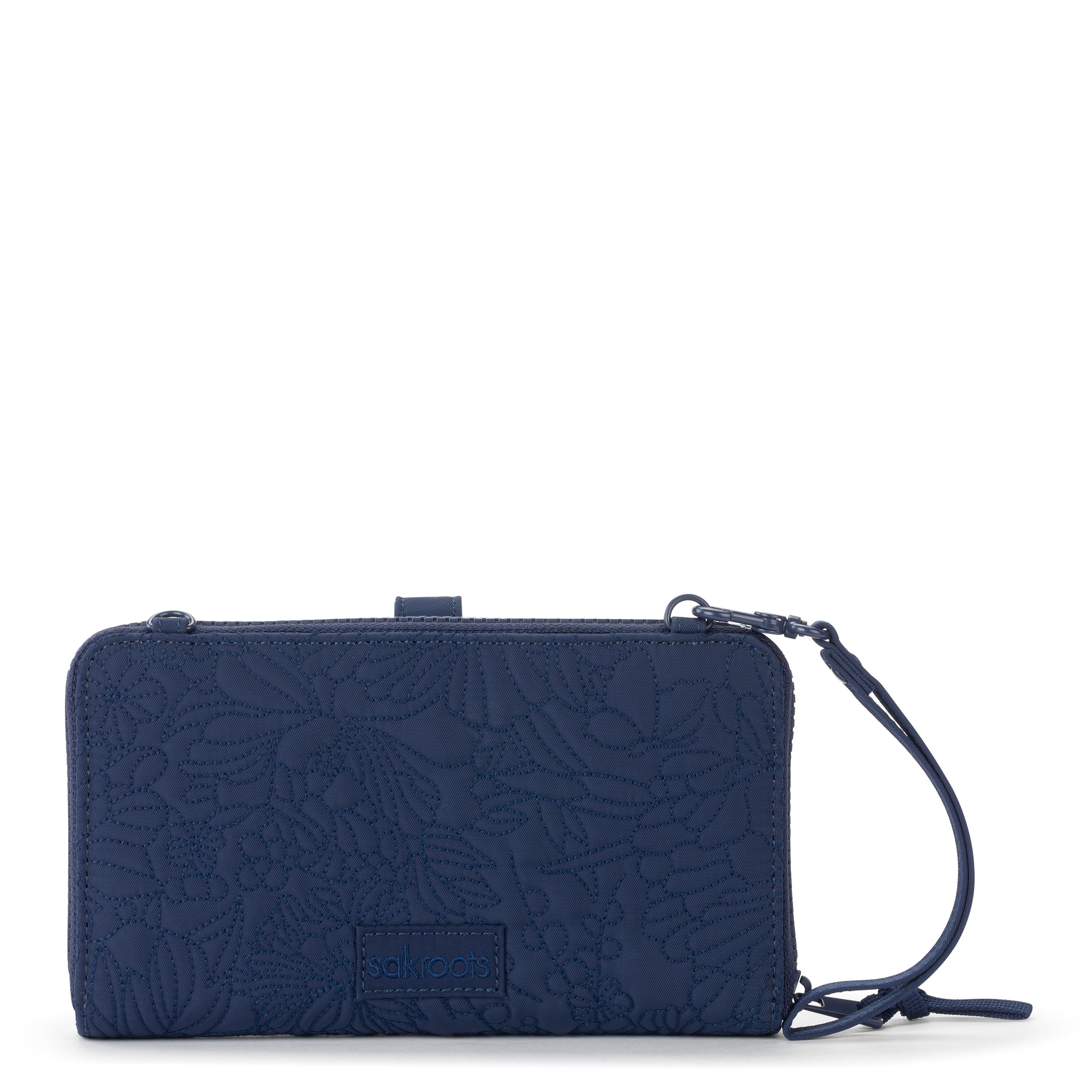 Sakroots Smartphone Wallet - EcoTwill - Navy Flower Blossom Quilted